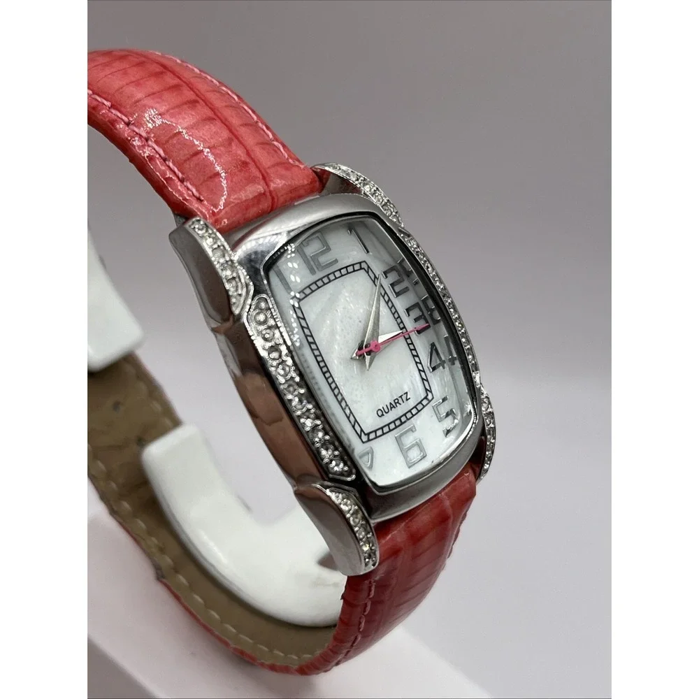 Embassy Gruen Women's Watch‎ 28mm Case MOP Dial Pink Leather Band- New Battery